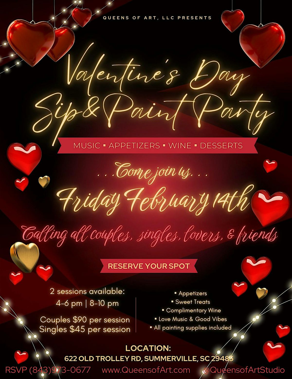 Valentine\u2019s Day 2025 Sip & Paint Party