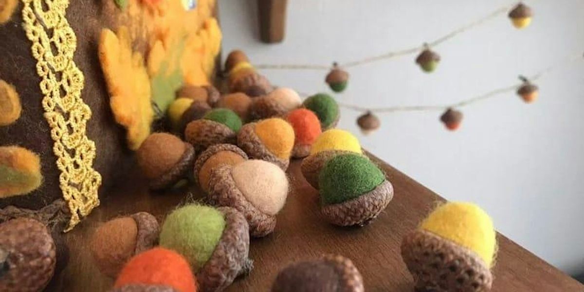 Felt Needling ~ Making an Acorn Garland