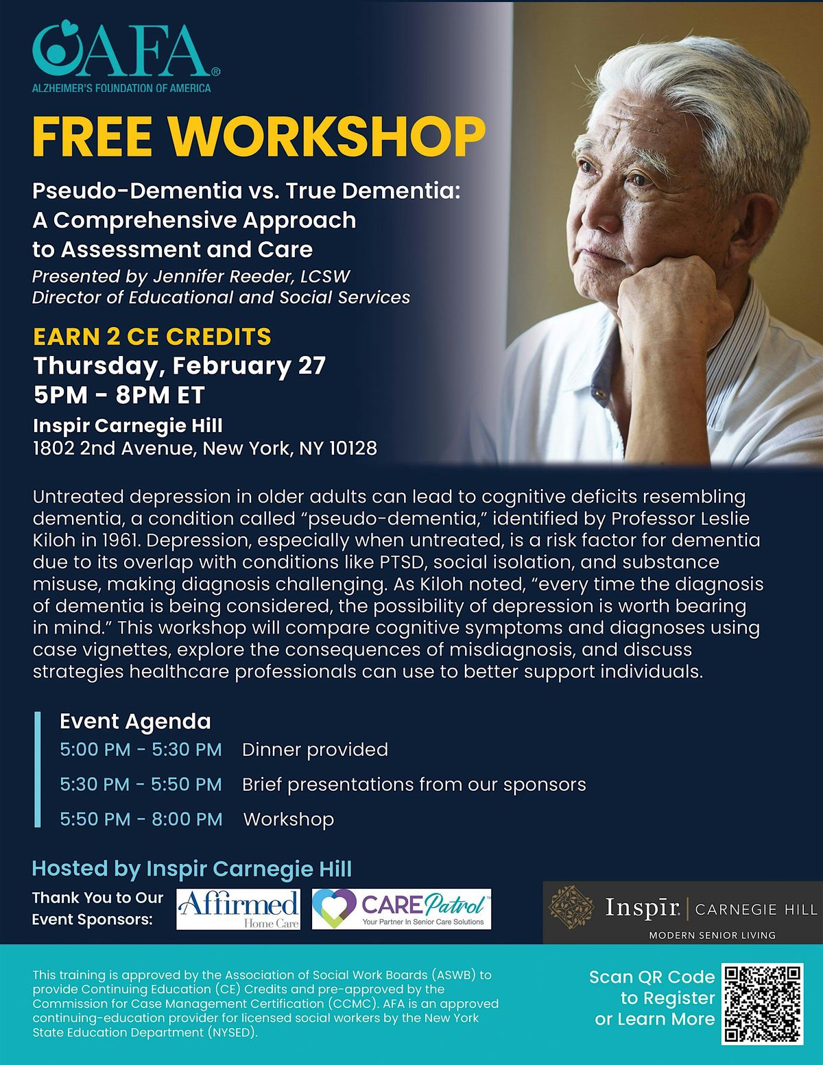 Pseudo-Dementia vs. True Dementia - free workshop providing 2 CE Credits