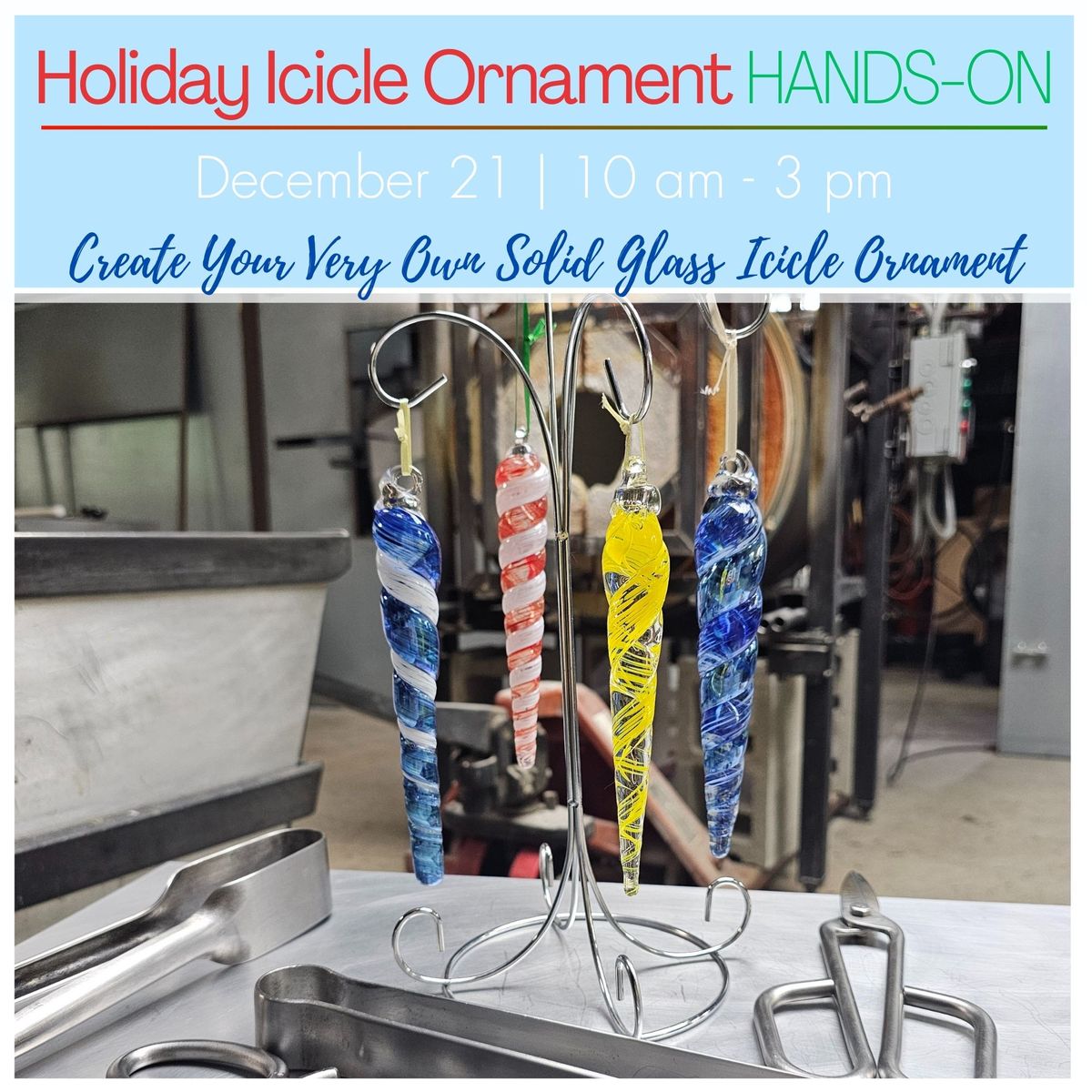 Holiday Glass Icicle Ornament - DIY Hands-on Experience