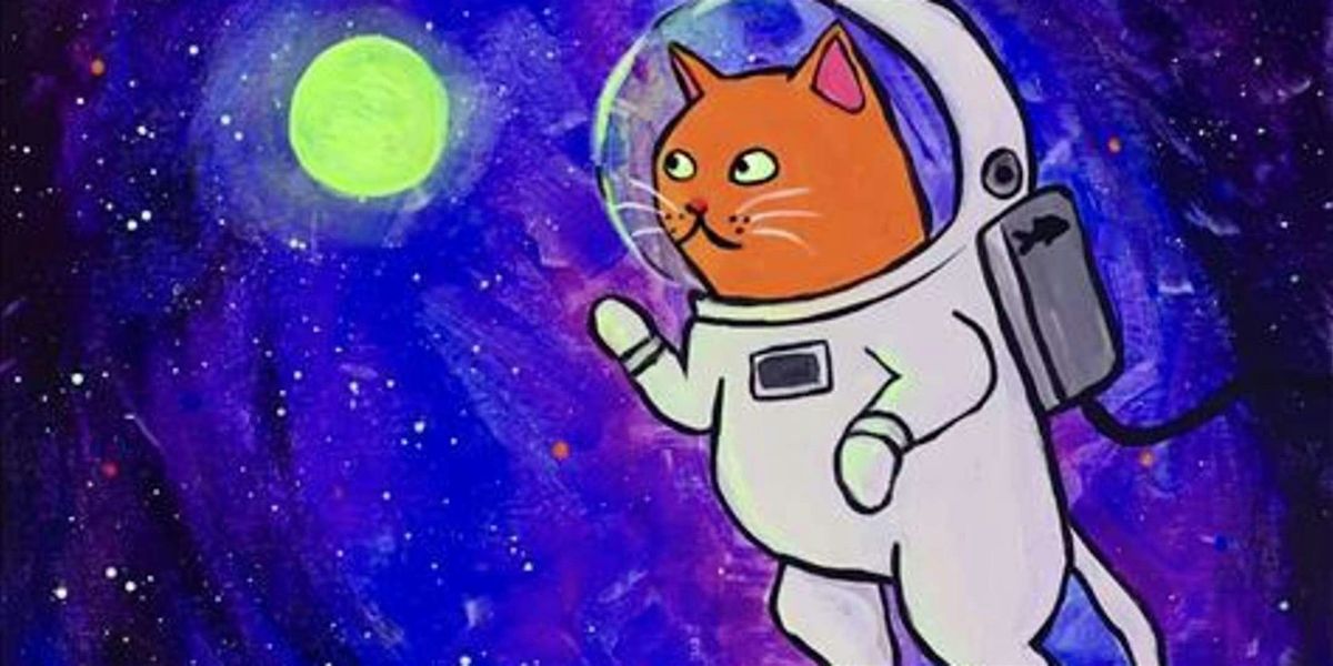 Astronaut Kitty - Paint and Sip by Classpop!\u2122