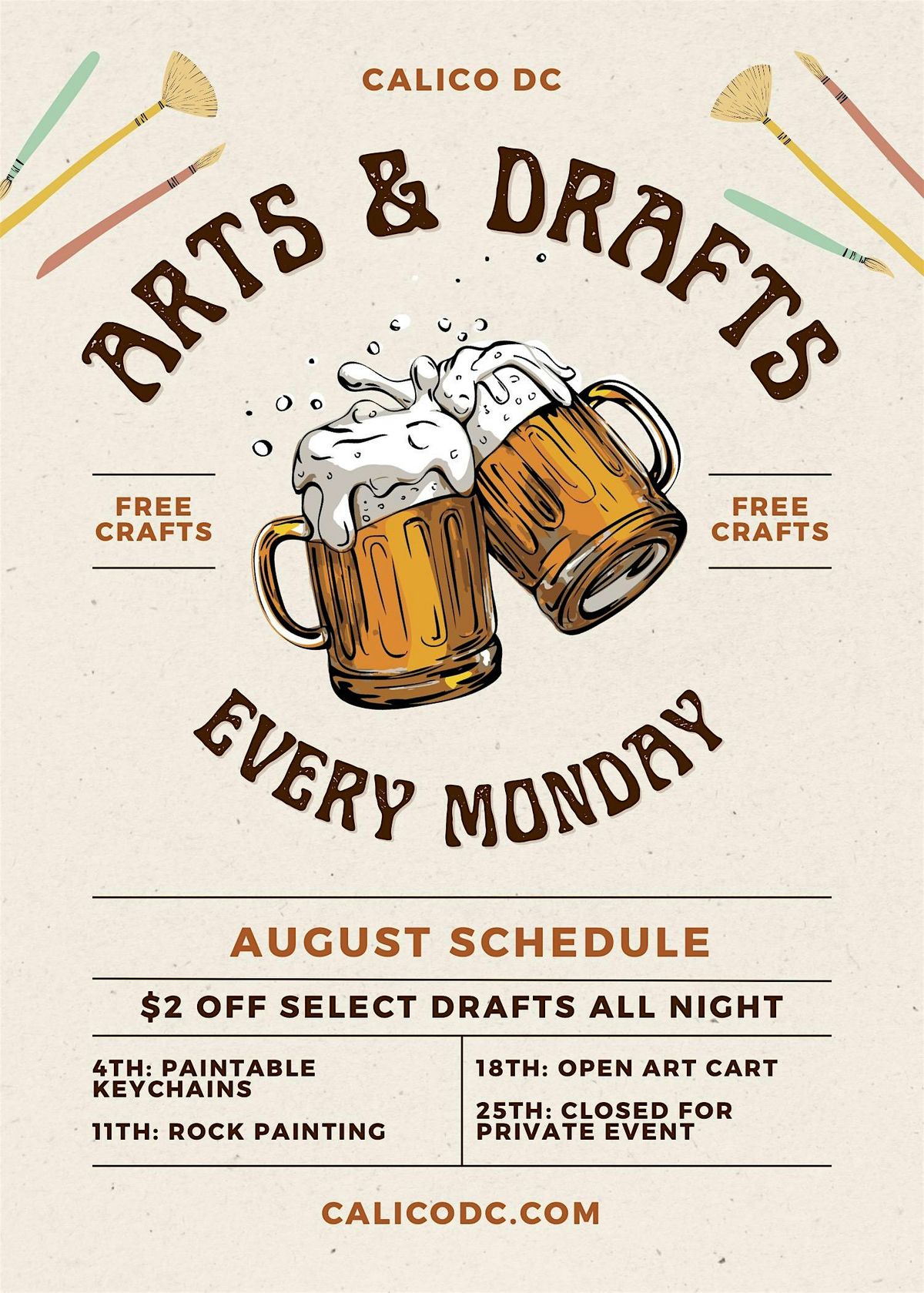 "Arts & Drafts" at Calico (Open Art Cart)