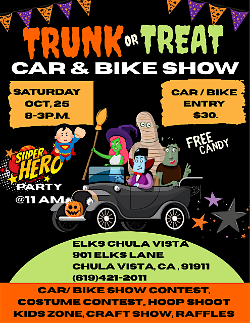 ELKS  CHULA VISTA TRUNK OR TREAT CAR AND MOTORCYCLE SHOW
