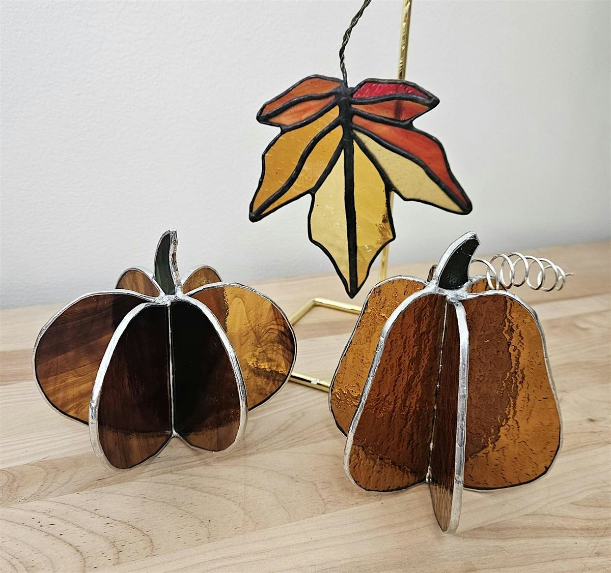 Intro to Stained Glass: Fall Leaves & 3D Pumpkins