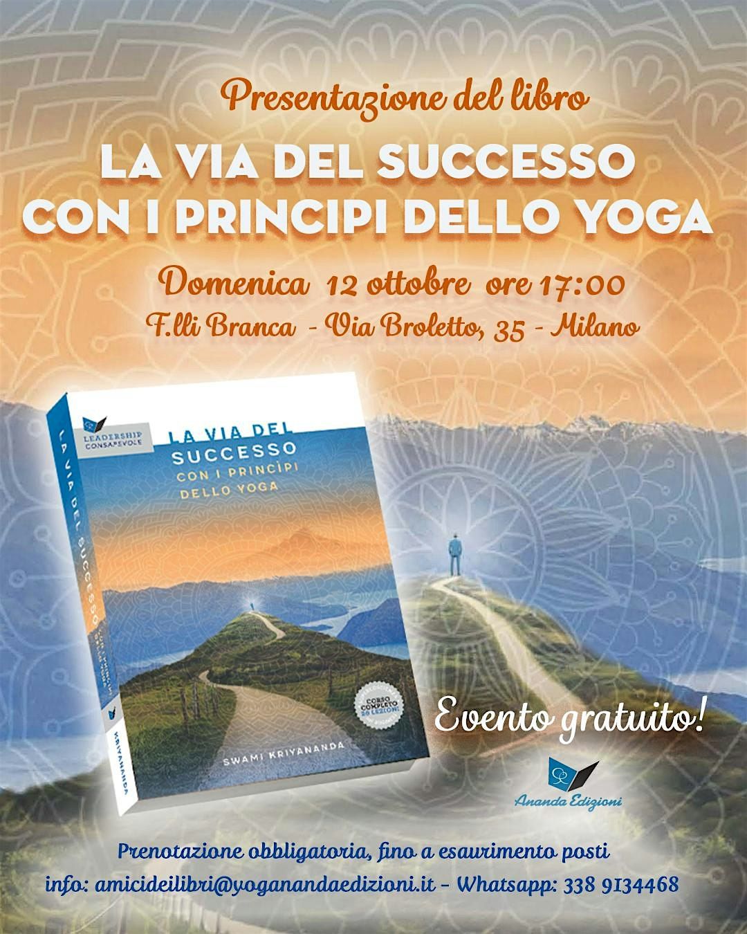 "La via del successo con i principi dello yoga" Presentazione a Milano