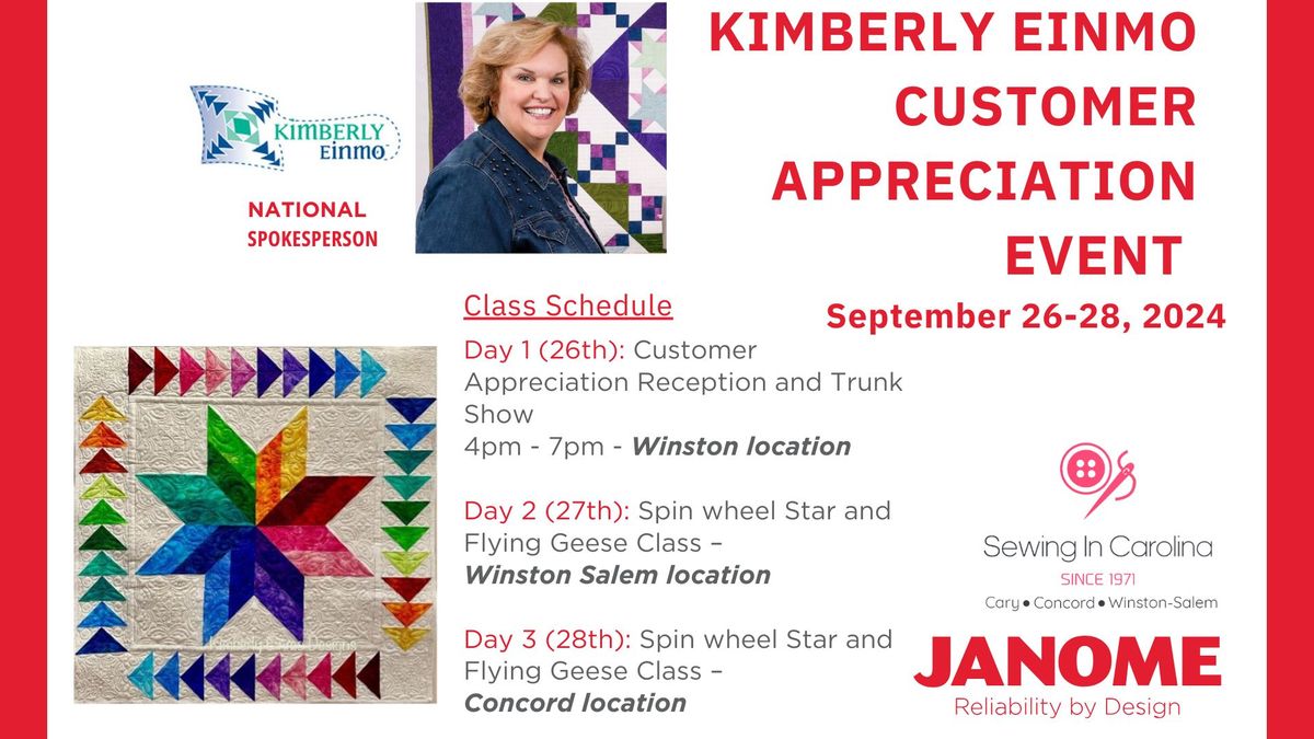 Janome Event with Kimberly Einmo (Winston Salem Location)