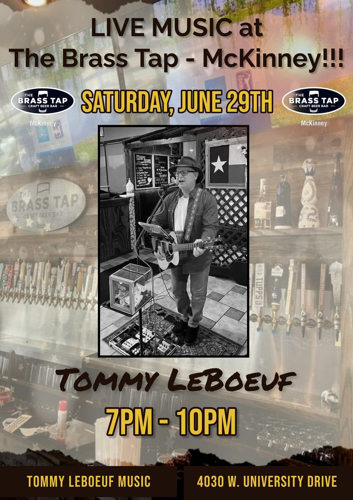 Tommy LeBoeuf LIVE at The Brass Tap - McKinney!