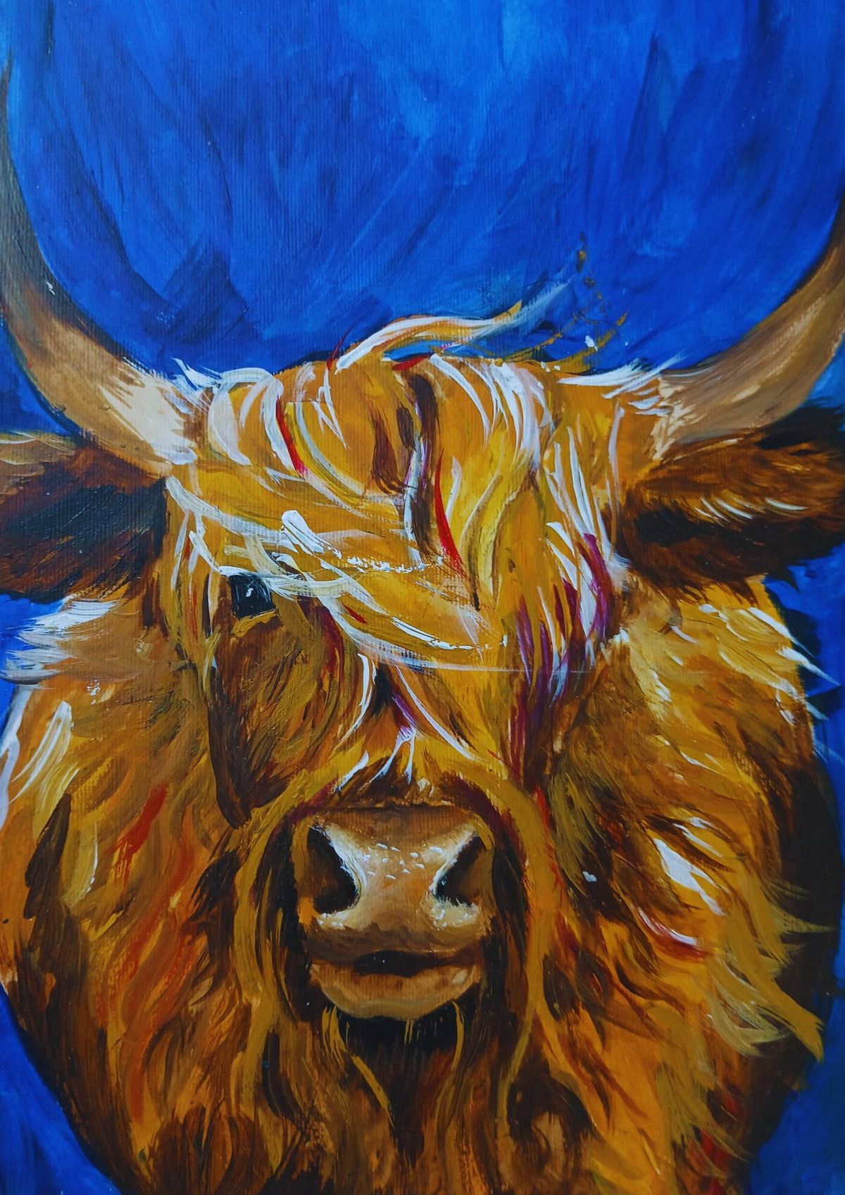 Art & Sip, Acrlic Painting Workshop.  Highland Cow 