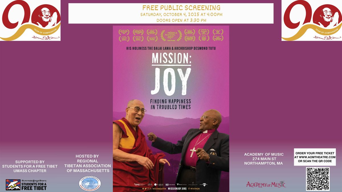 Film Screening: Mission Joy \u2013 Finding Happiness in Troubled Times