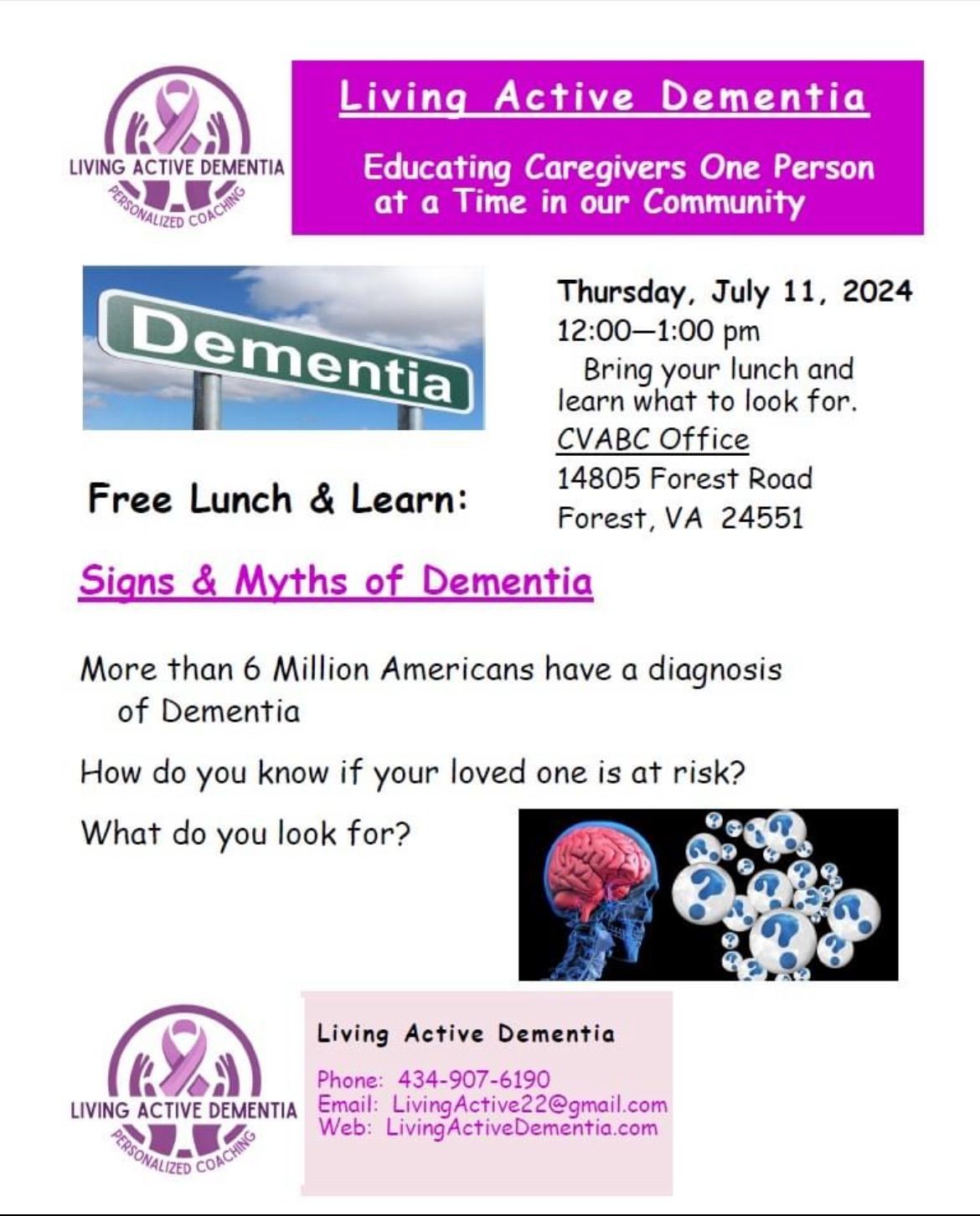 Signs & Myths of Dementia