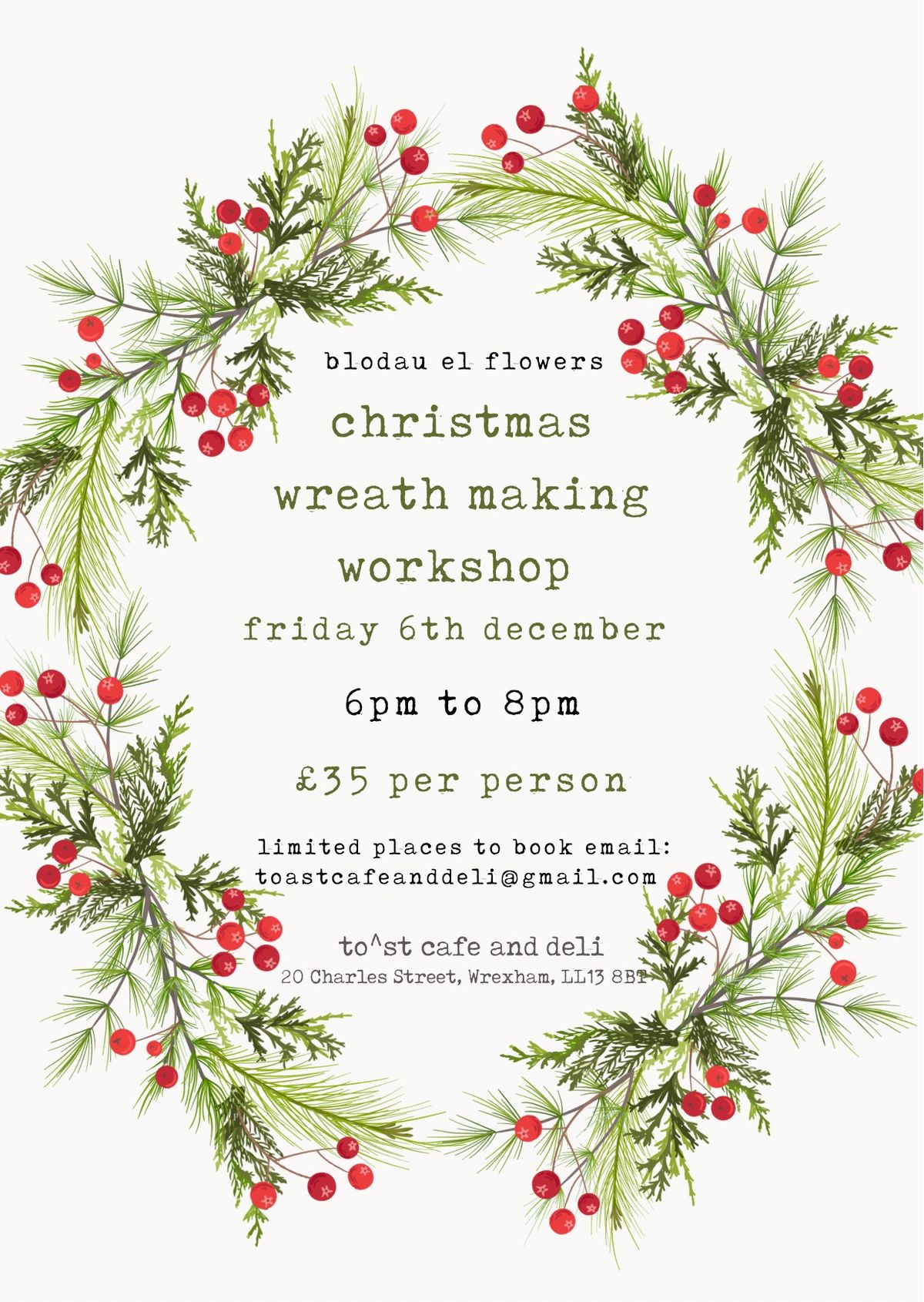 Christmas Wreath Making Workshop - 2nd workshop added! FULLY BOOKED!