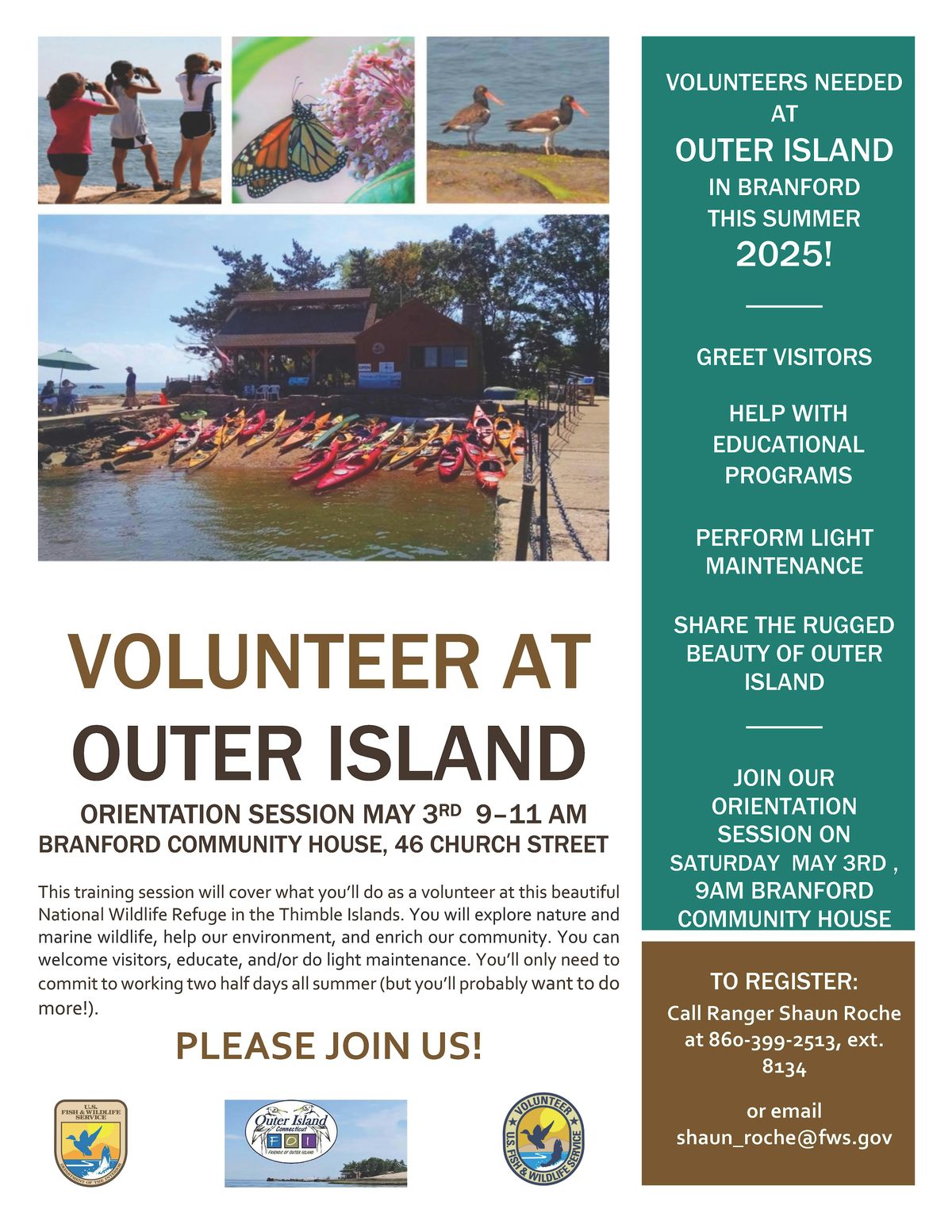 Volunteer at Outer Island - Orientation Session on May 3rd from 9:00-11:00