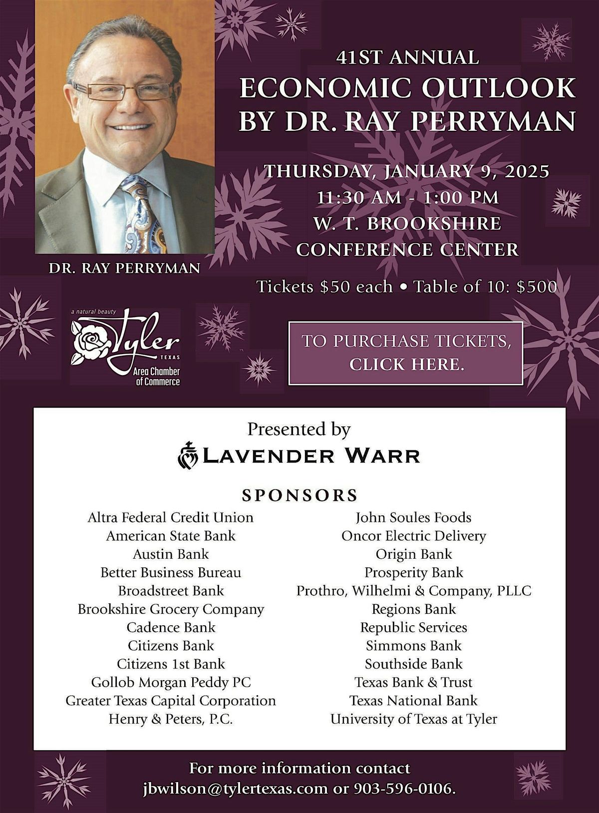 Ray Perryman 2025 41st ANNUAL ECONOMIC OUTLOOK BY DR. RAY PERRYMAN, W. T. Brookshire ...