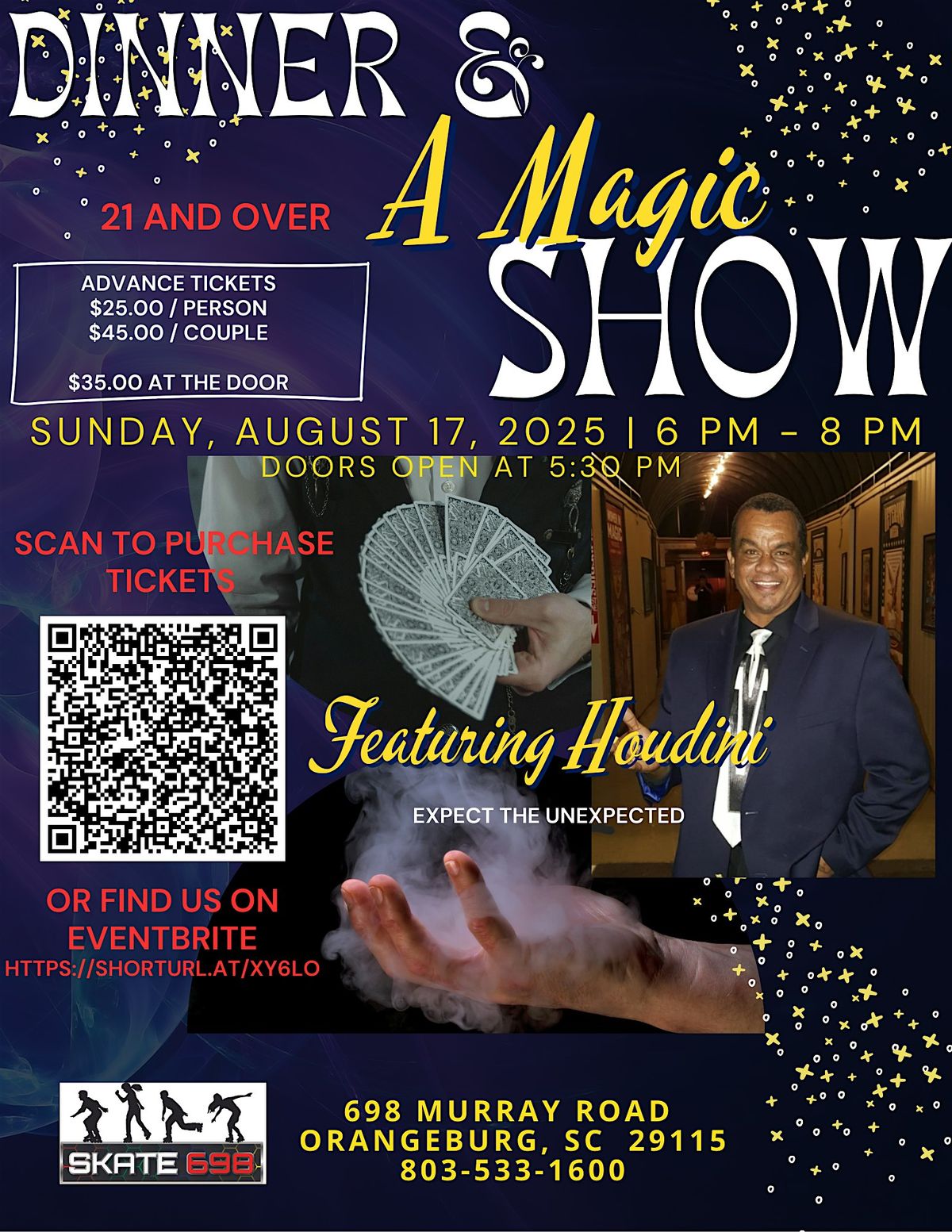 Dinner & A Magic Show  Featuring Houdini