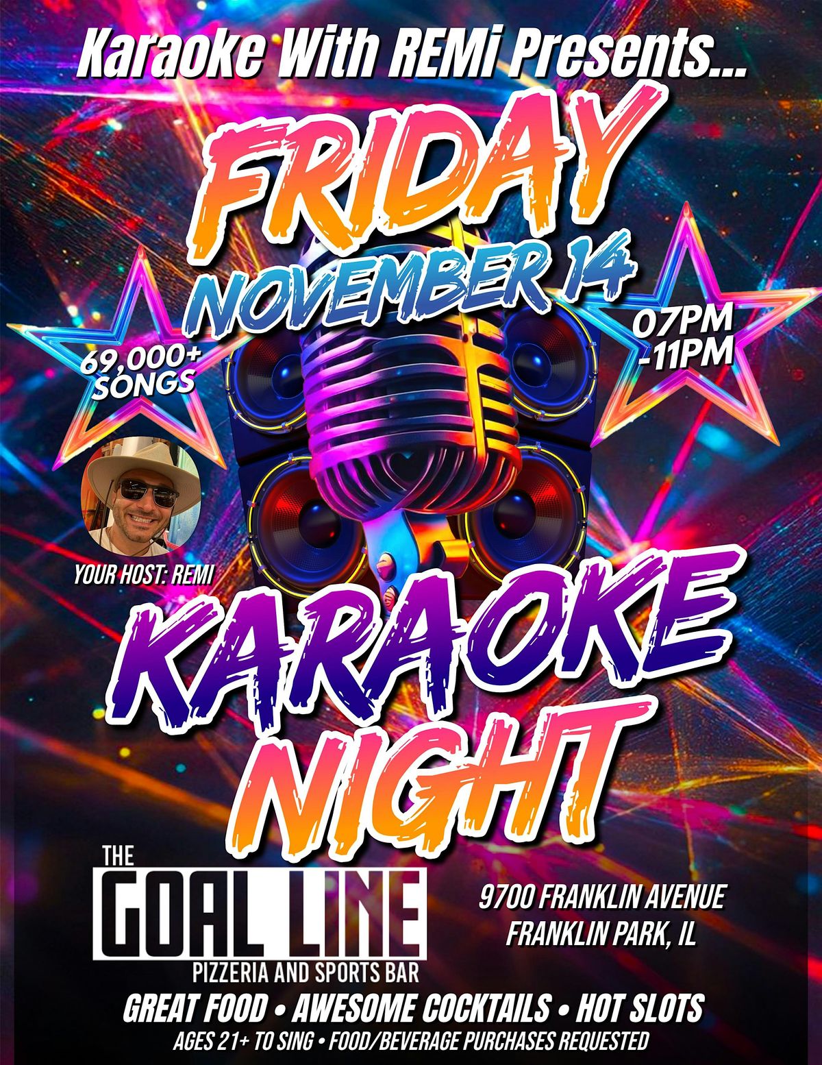 Karaoke With REMi at The Goal Line in Franklin Park Friday November 14