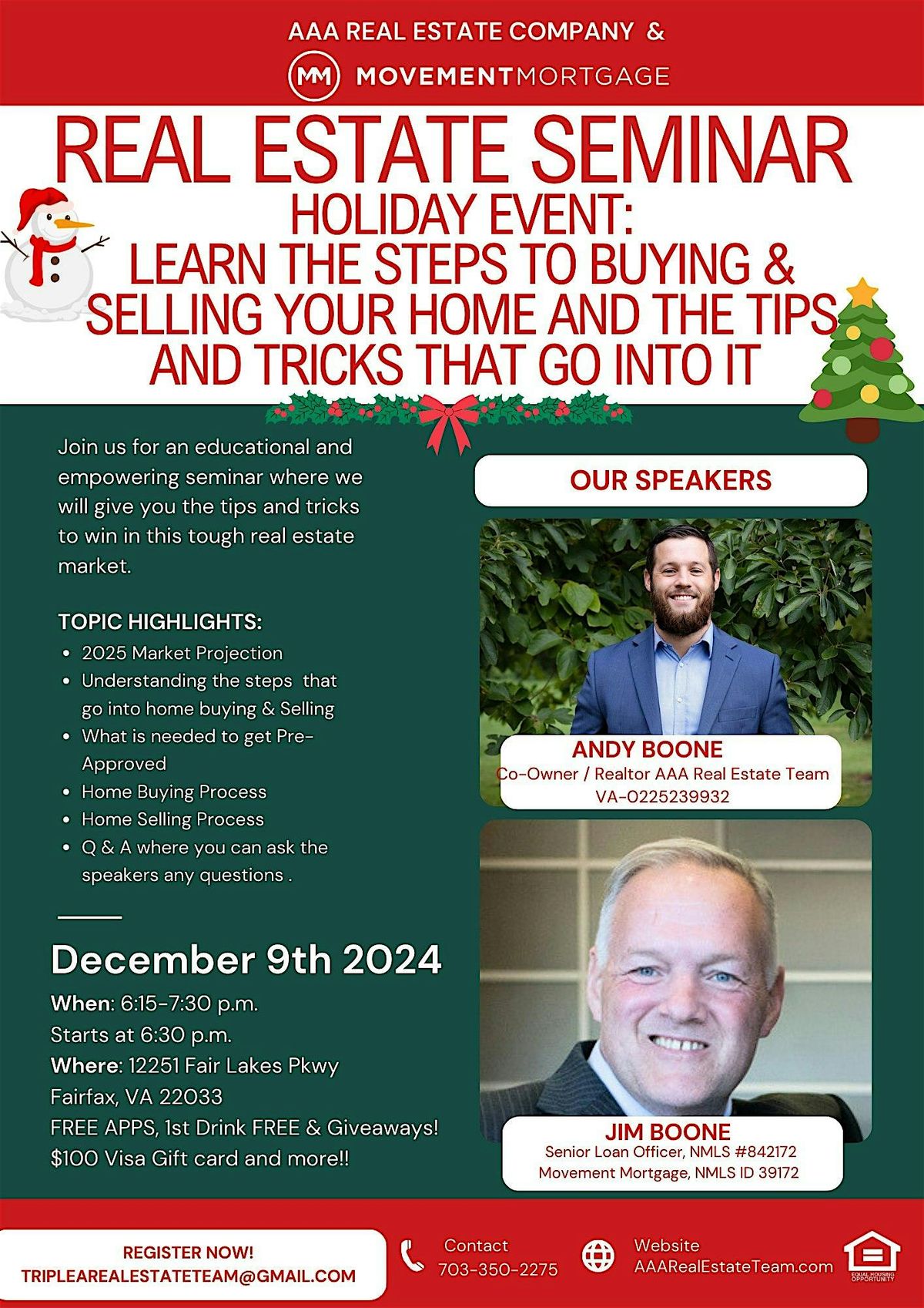 Holiday Event With Prizes, Real Estate and FUN