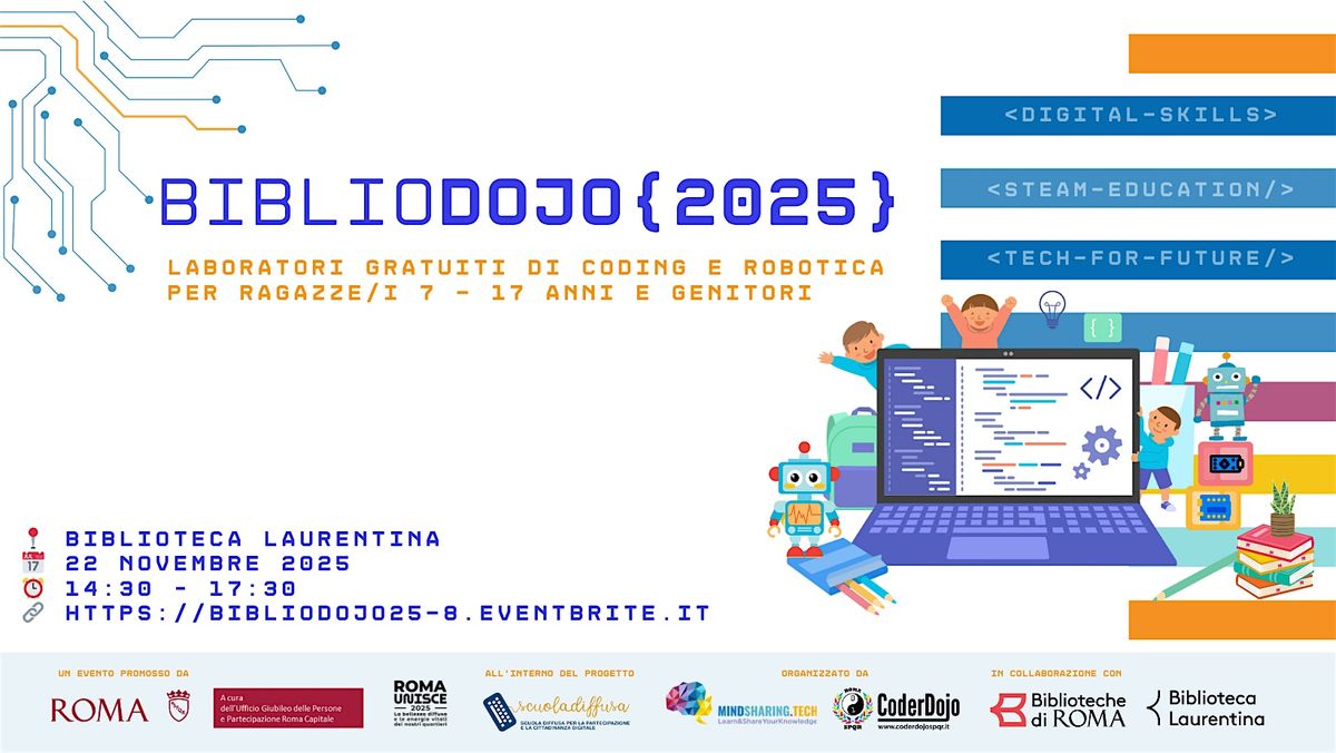 #BiblioDojo @Biblioteca Laurentina 22\/11\/2025 \u2013 by @CoderDojo Roma SPQR
