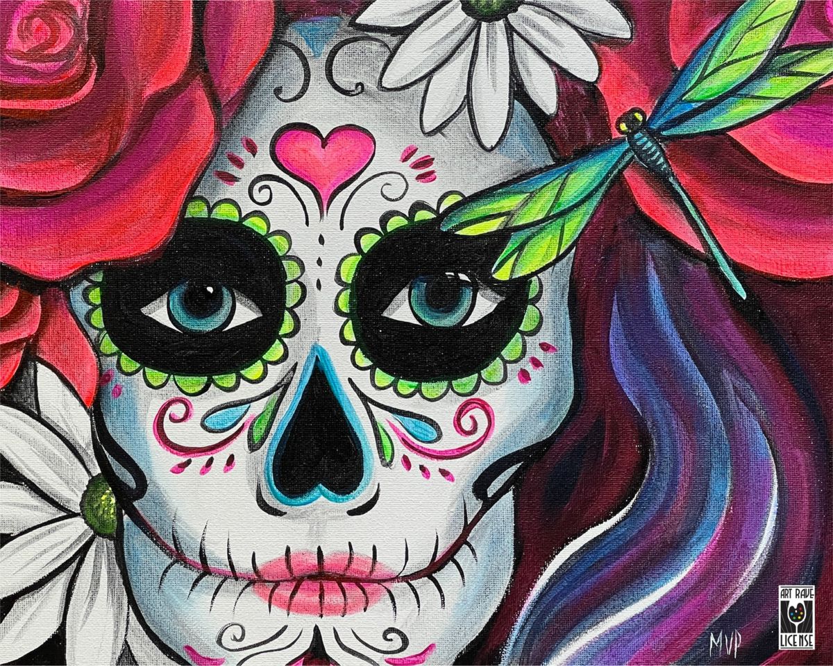 Sugar Skull Canvas Paint and Sip