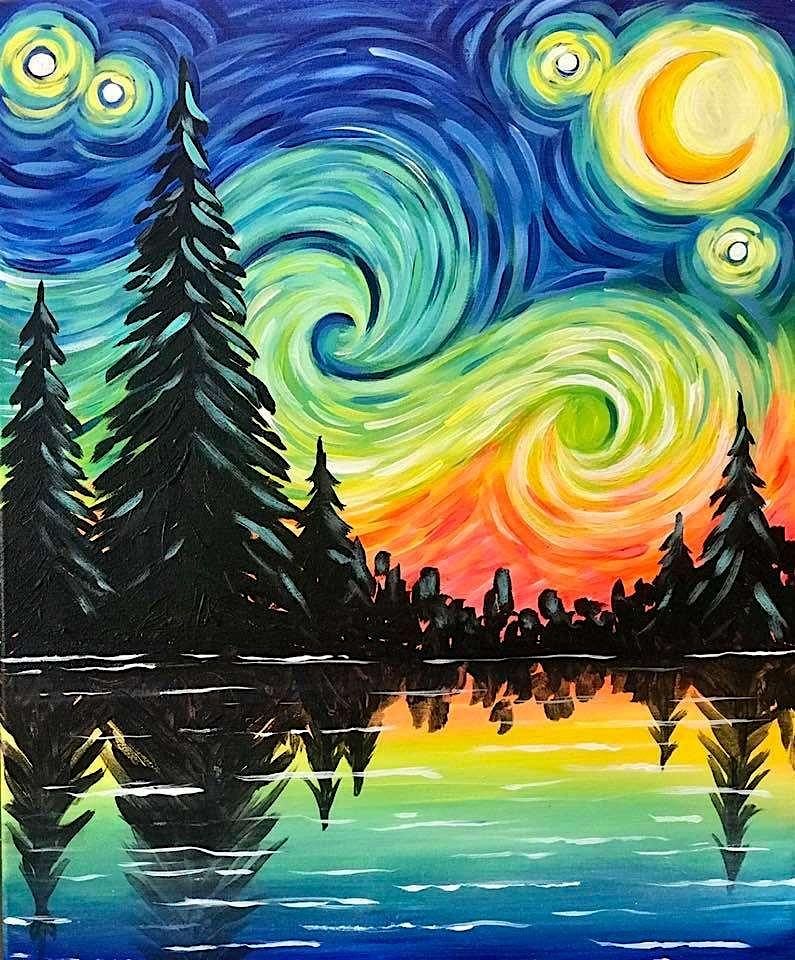 Paint and Sip Event - Starry Night Lake View - St. Charles, IL