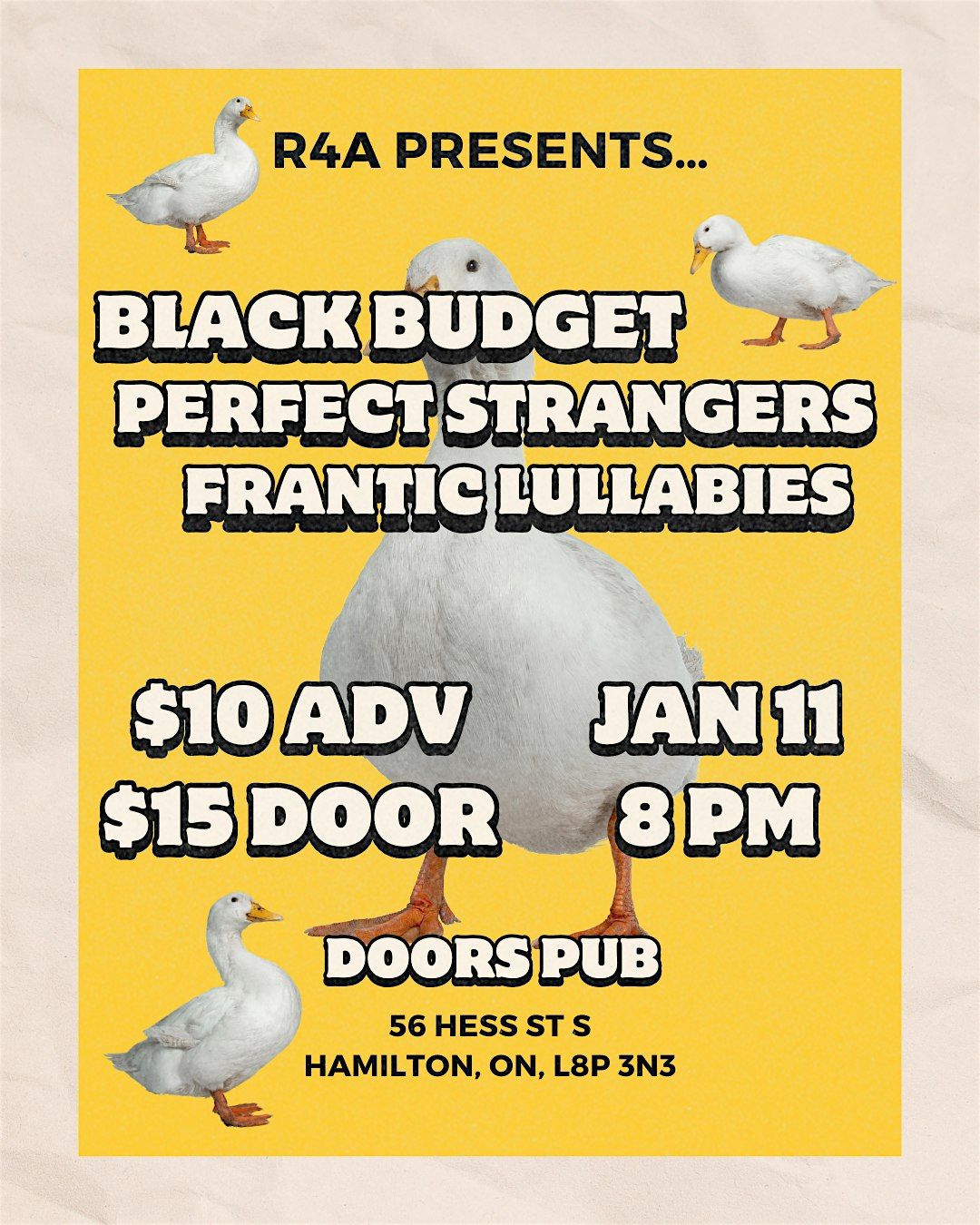 ROCK IN HAMILTON - Perfect Strangers, Black Budget, Frantic Lullabies