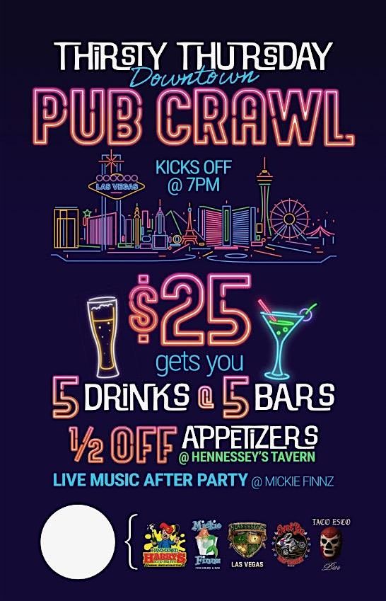 Fremont Street Experience Thirsty Thursday Pub Crawl