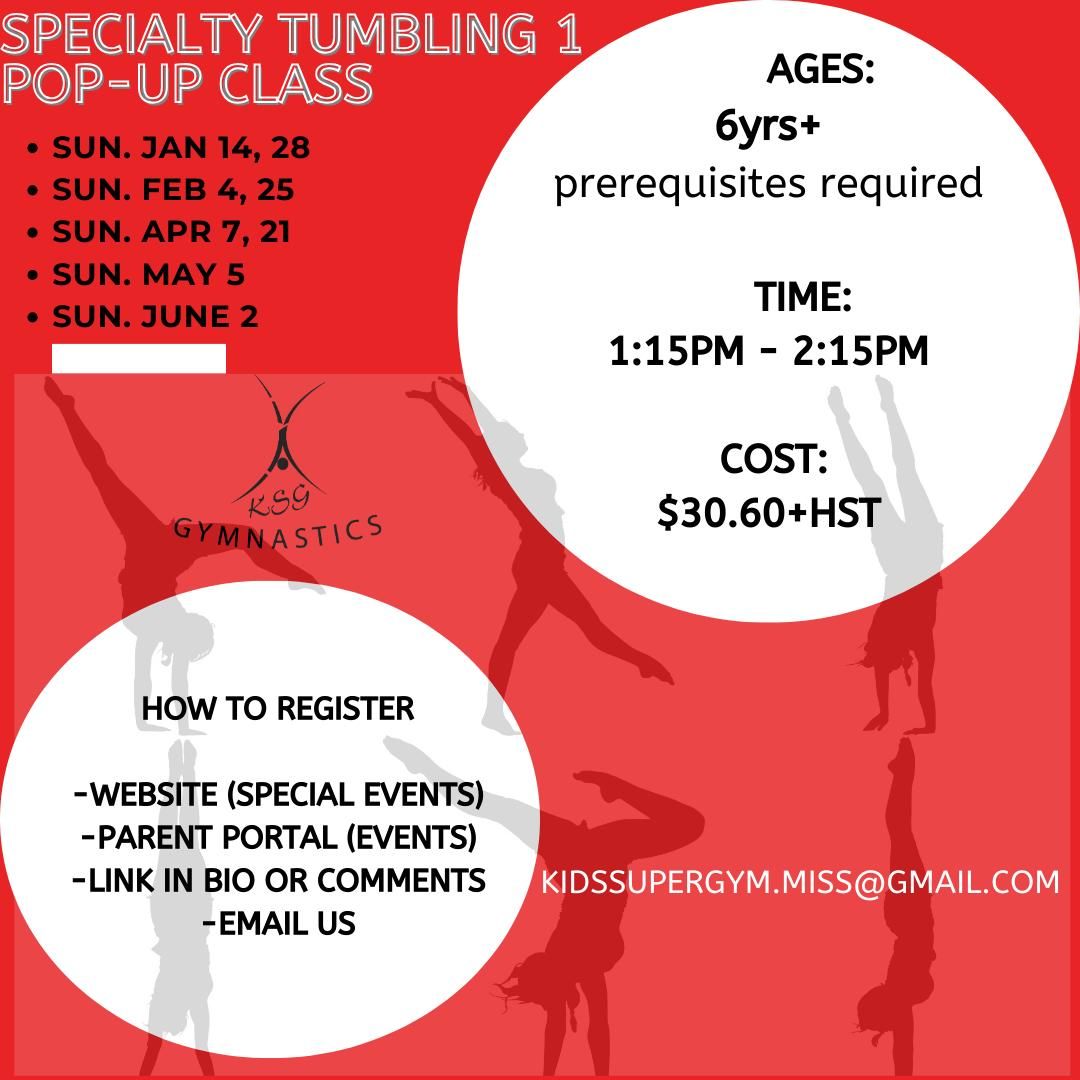SPECIALTY TUMBLING 1 POP-UP CLASS