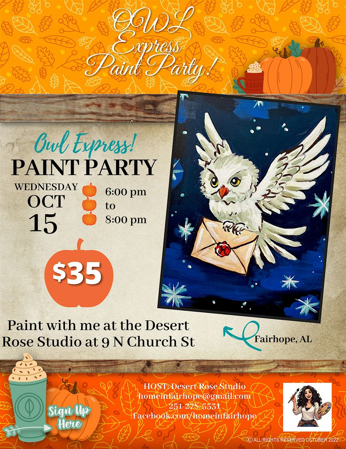 Owl Express Paint and Sip Party!