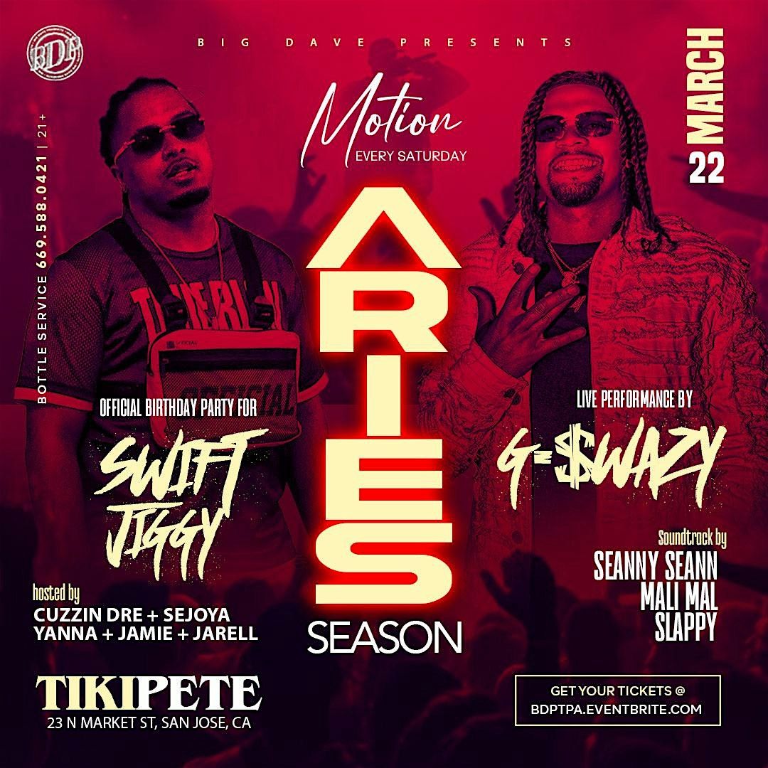 ARIES SEASON @ TIKI PETE San Jose