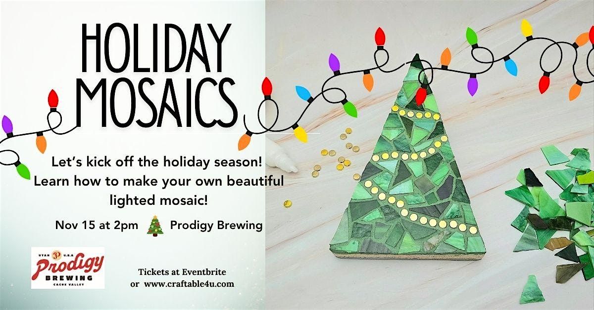 DIY Mosaic Lighted Trees