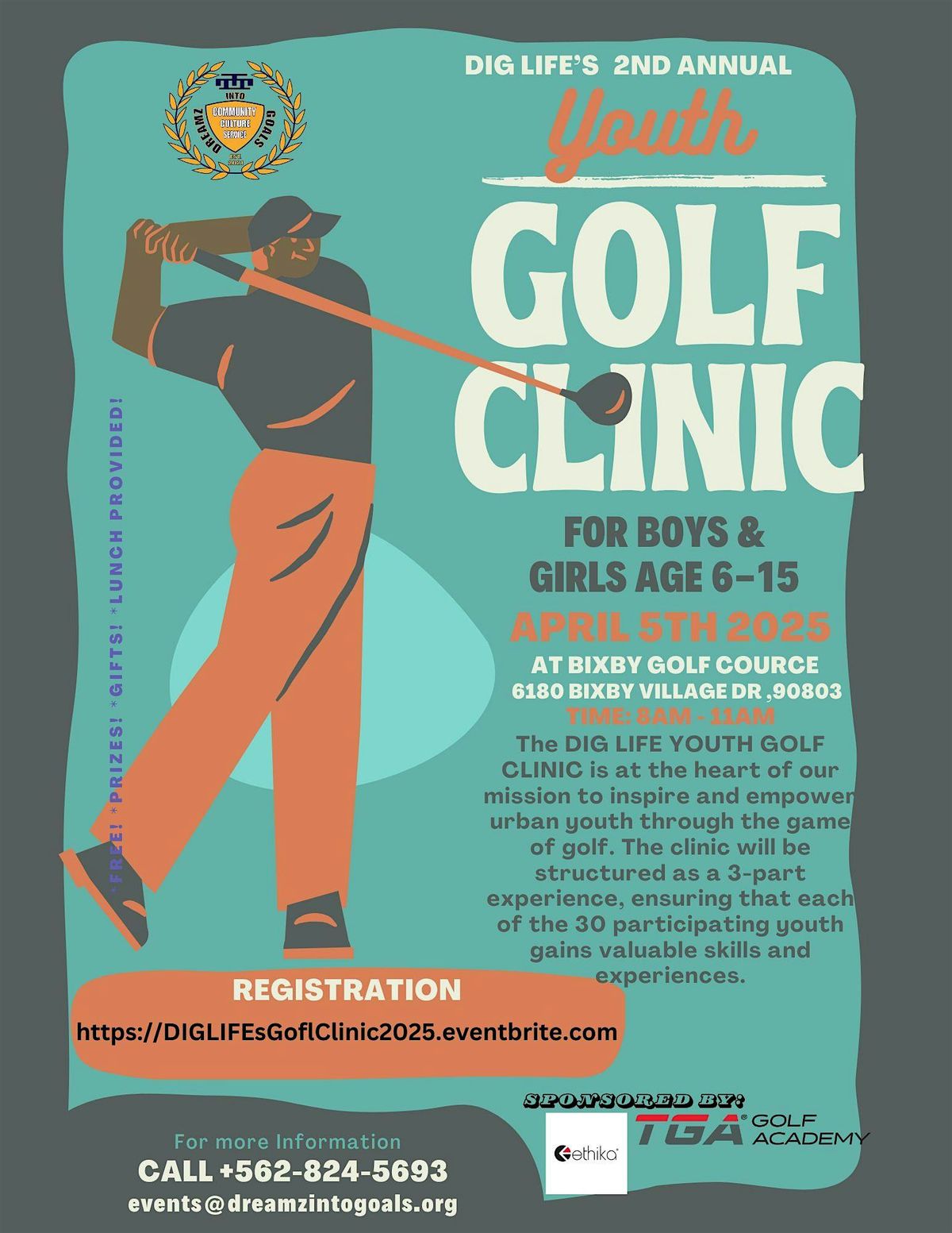 DIG LIFE's  2nd Annual Youth Golf Clinic