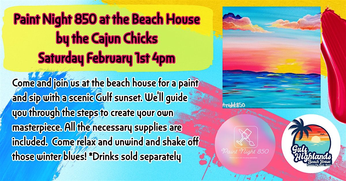 Paint Night 850 At The Beach House By Cajun Chicks