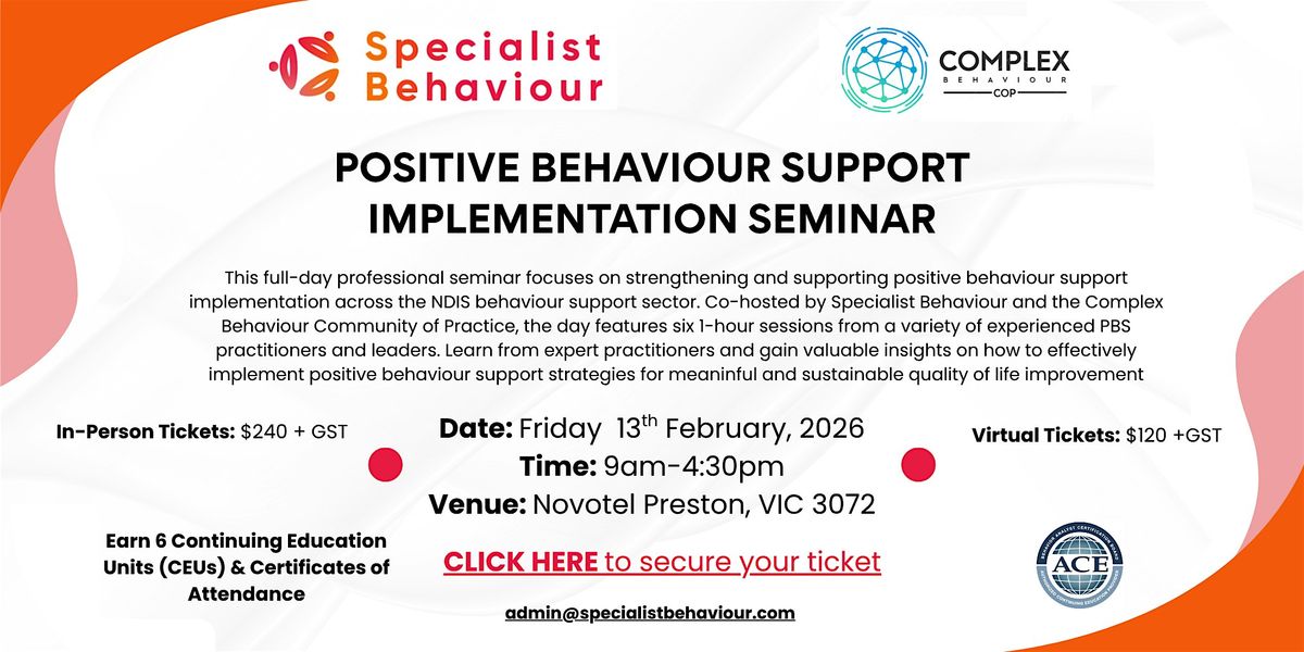 Positive Behaviour Support Implementation Seminar