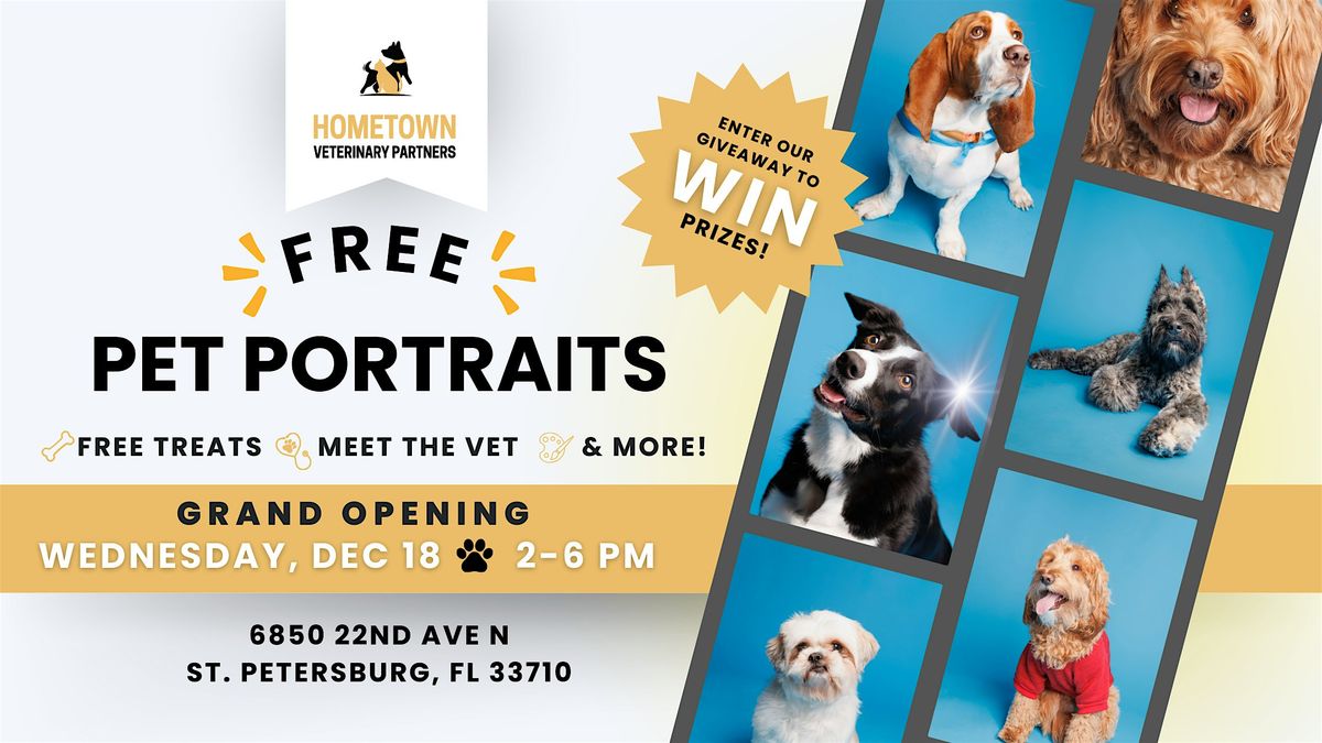 Free Pet Portraits: Grand Opening of Hometown Veterinary Partners