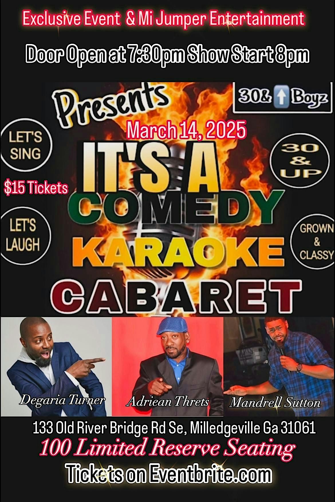 Comedy & karaoke Cabaret for 30 and up