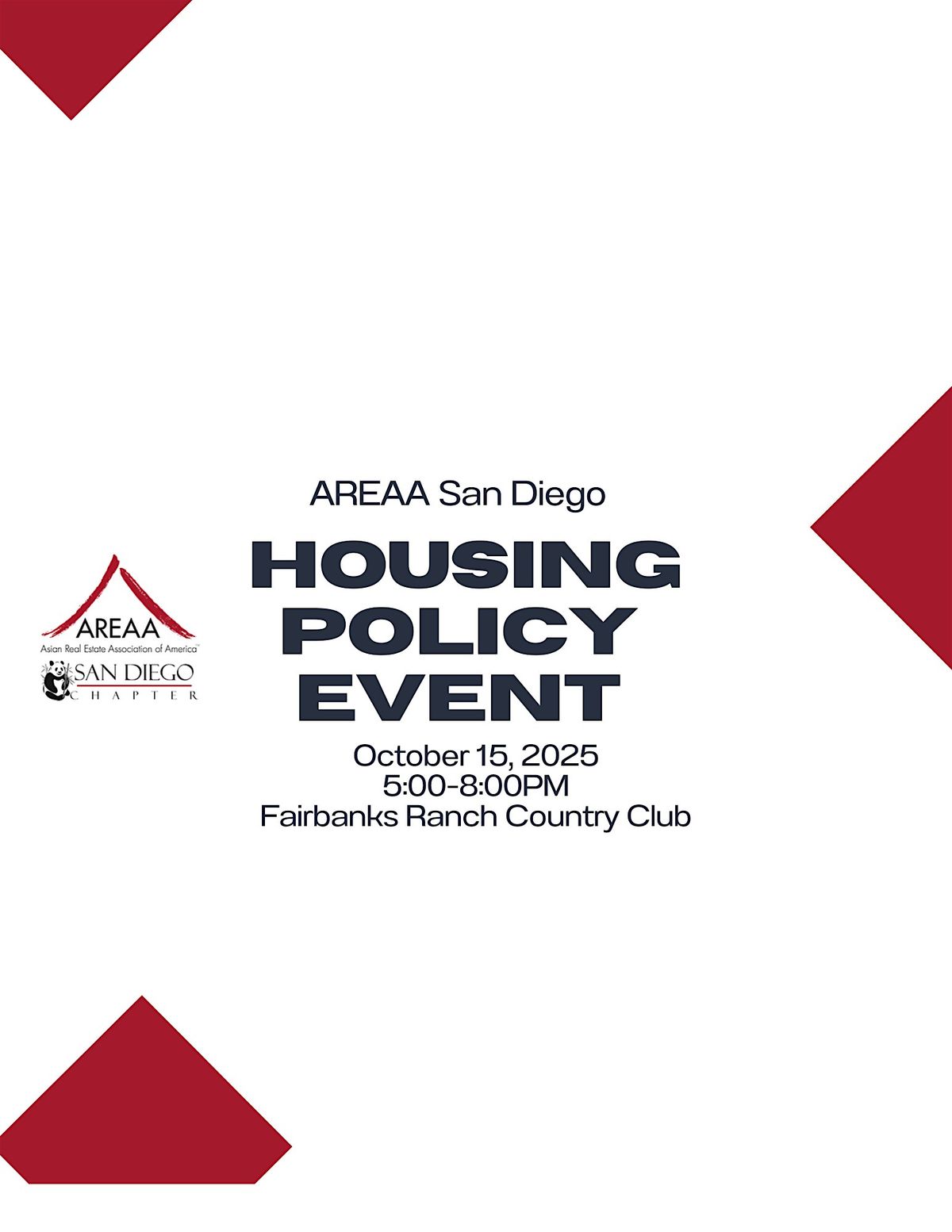 AREAA SAN DIEGO - Housing Policy Event