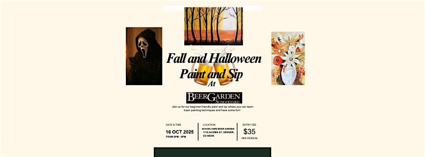 Fall and Halloween Paint and Sip at Schoolyard Beer Garden