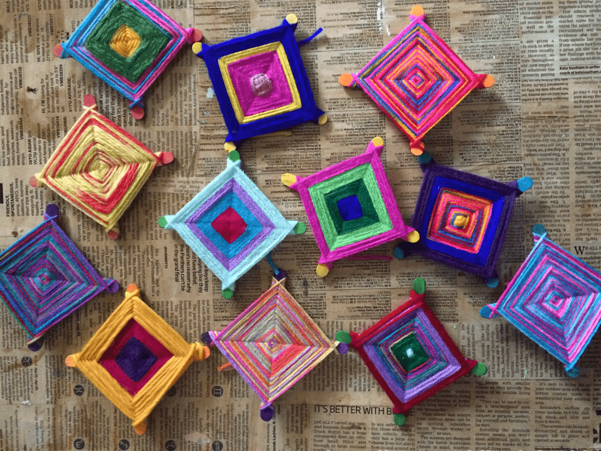 Vintage Mindfulness Workshop: Mexican "God's Eyes"