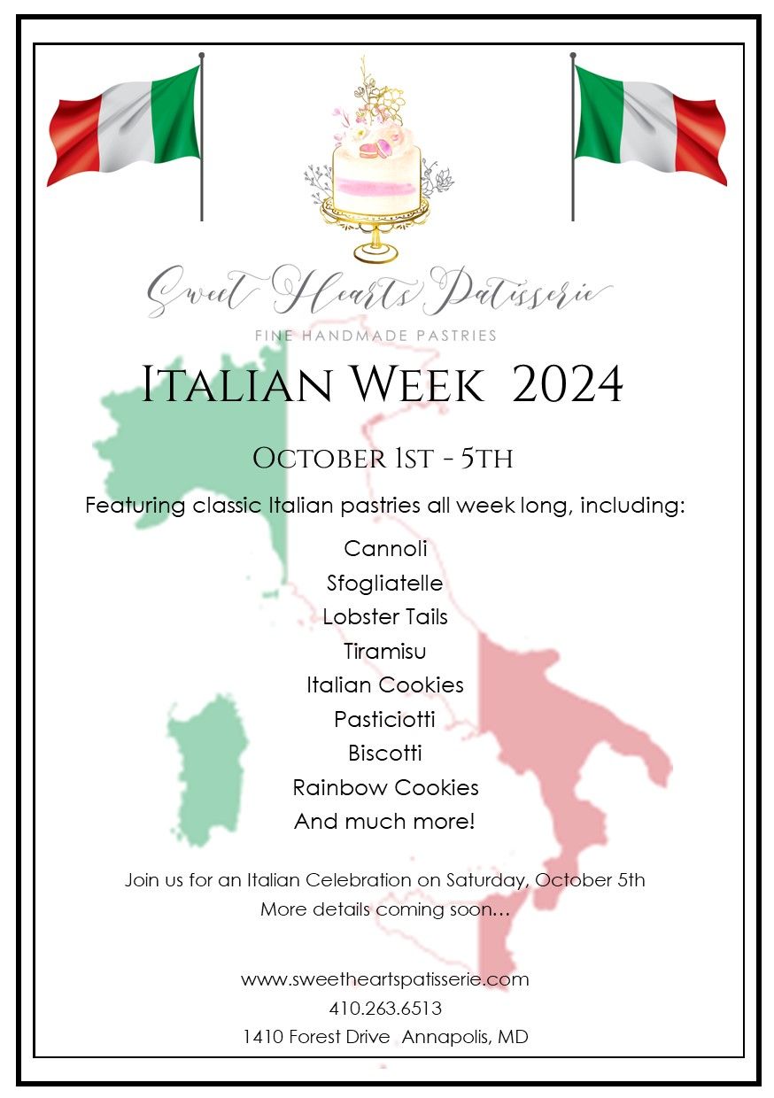 Italian Week at Sweet Hearts Patisserie! 