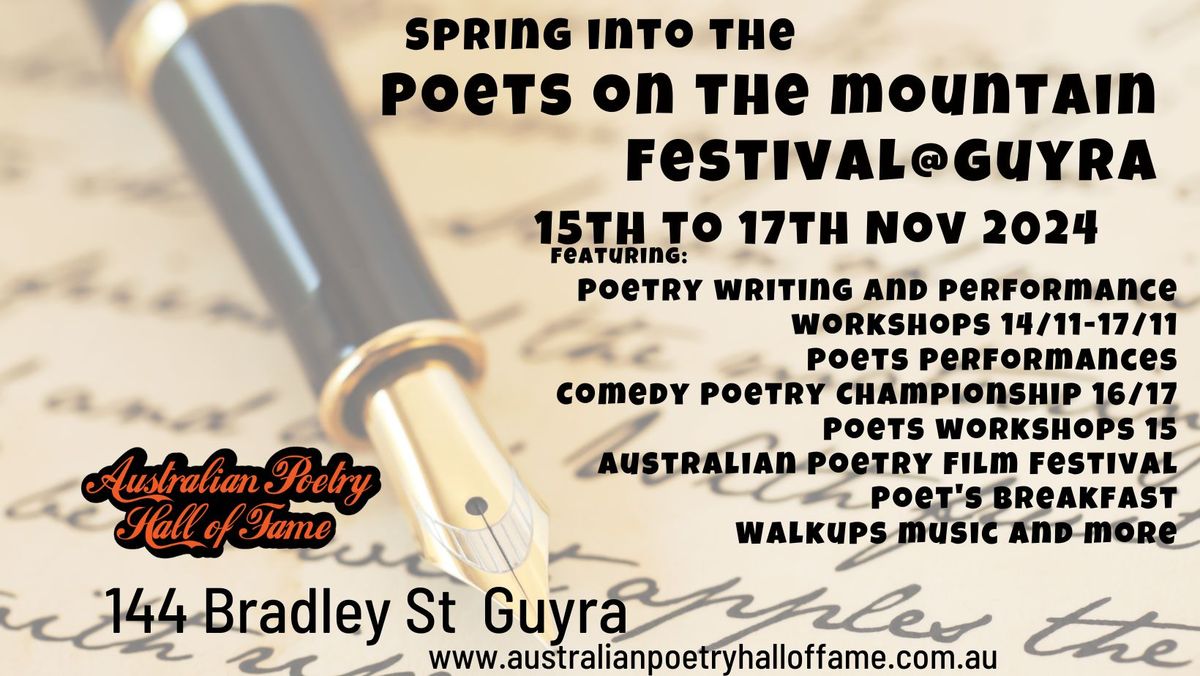 Poets On the Mountain Festival @Guyra 2024