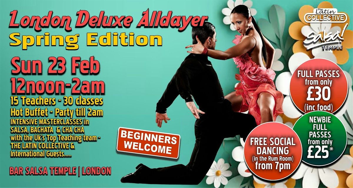 London Salsa Bachata All Dayer - FREE SOCIAL - 30 classes - HOT BUFFET