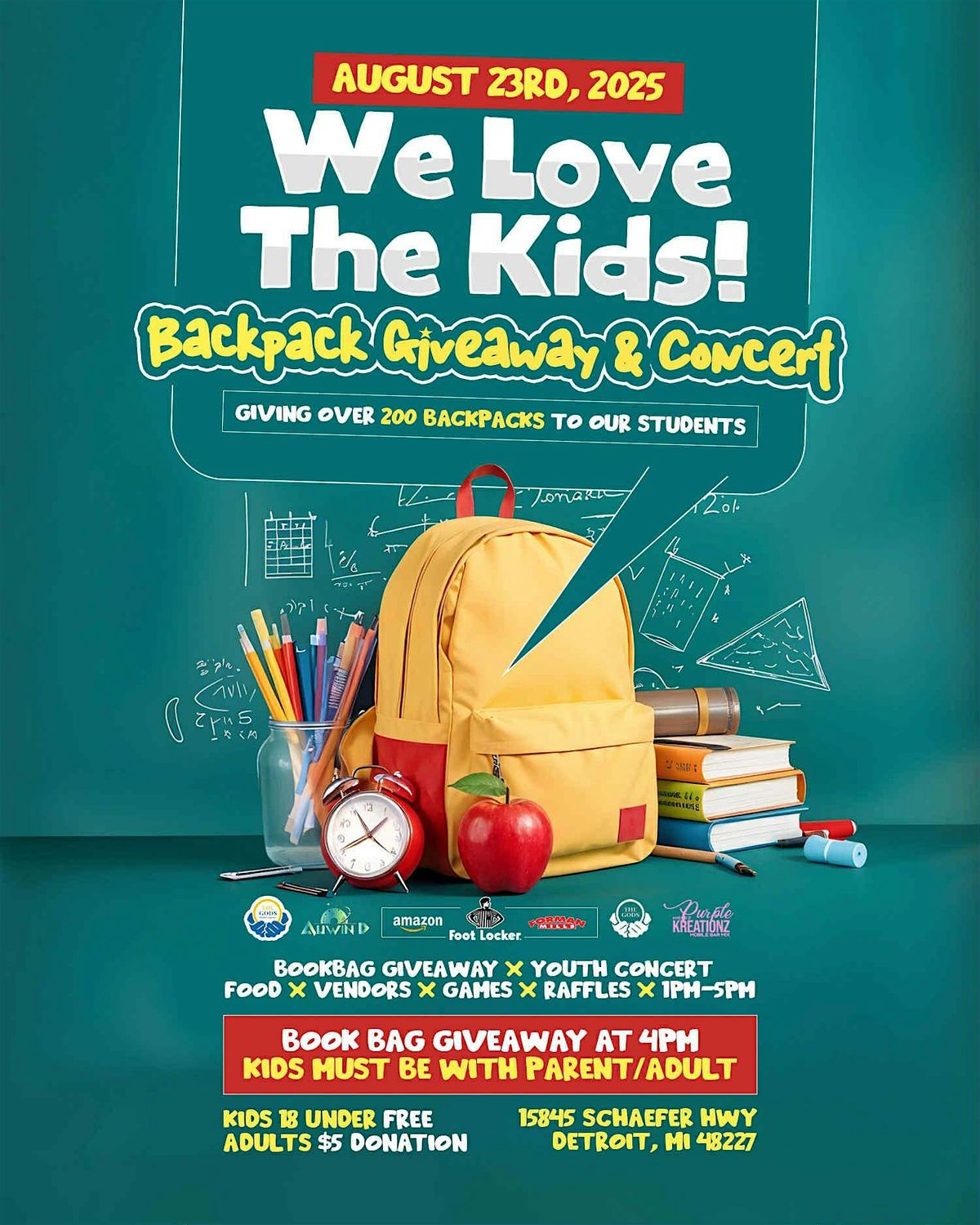 \u201cWe Love the Kids!\u201d Backpack Giveaway & Concert!