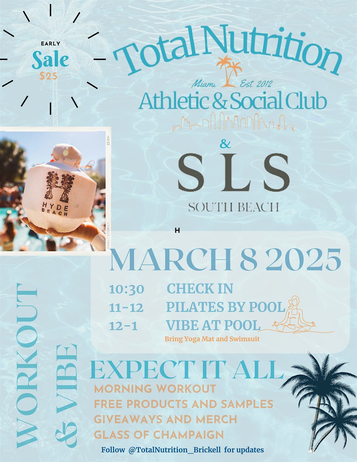 Pilates at SLS South Beach with Total Nutrition Athletic and Social Club