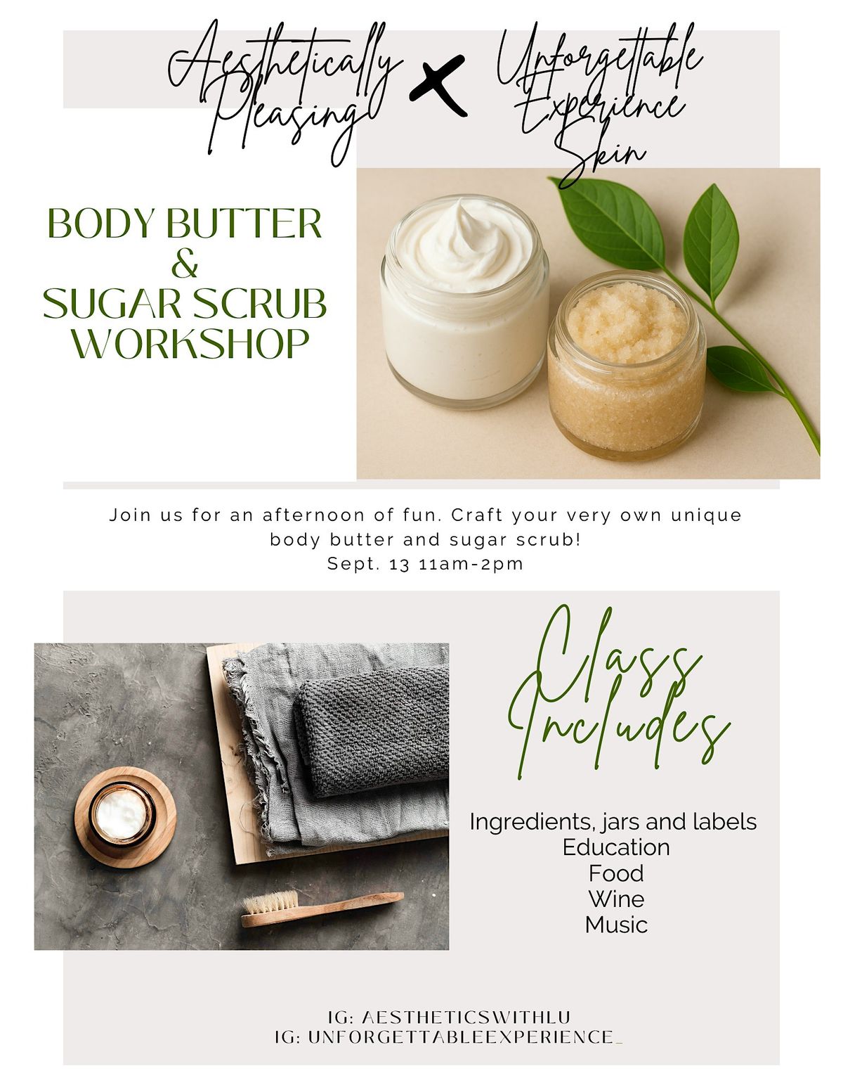 Body Butter & Sugar Scrub Workshop