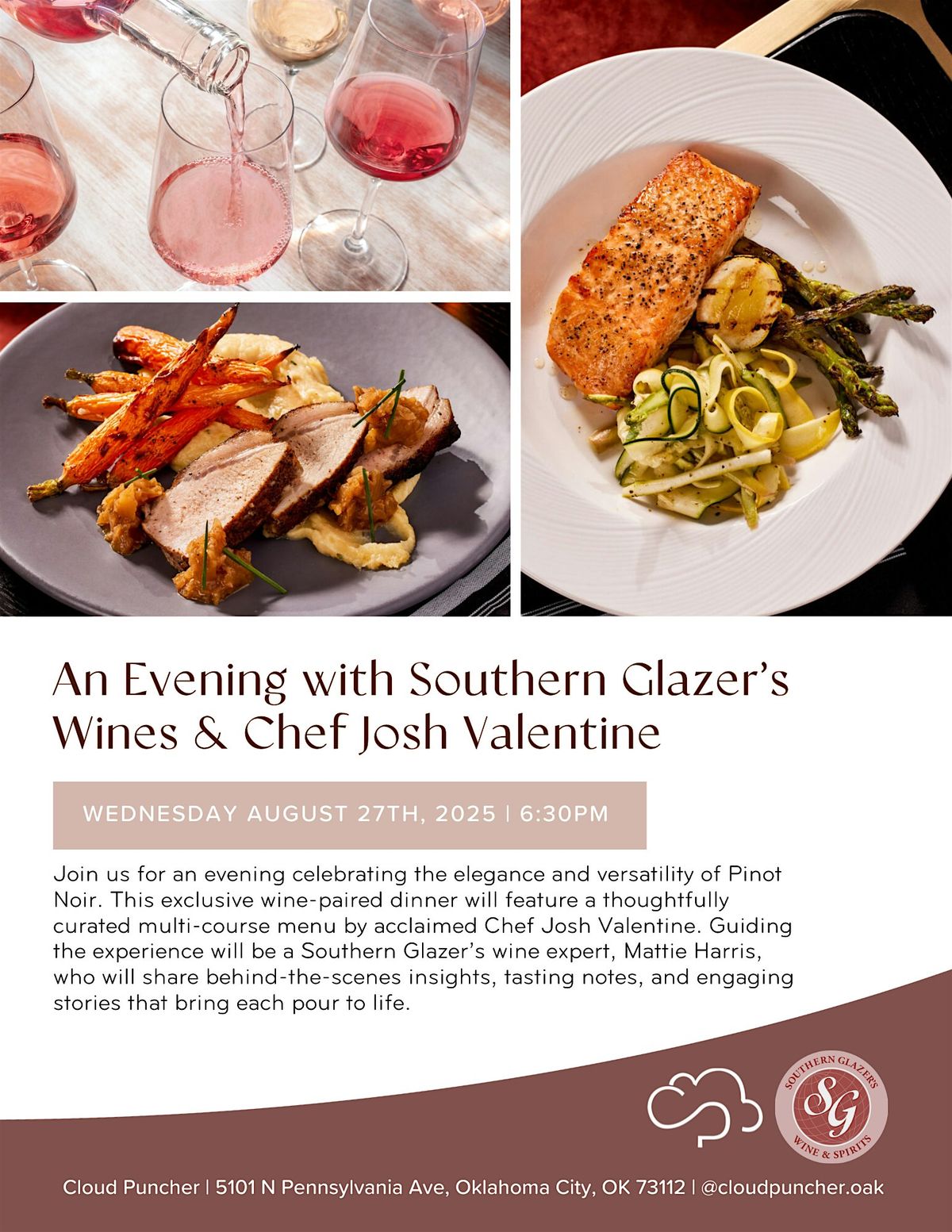 A Night with Chef Josh Valentine & Southern Glazer\u2019s Pinot Noir