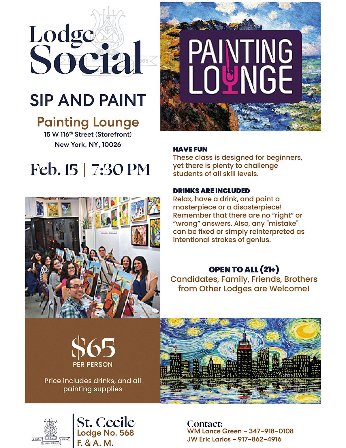 St. Cecile Lodge #568 Paint & Sip