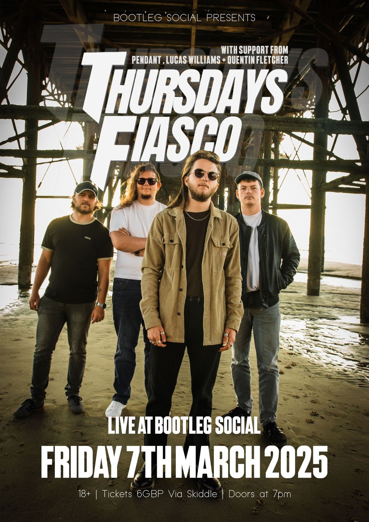 Thursdays Fiasco, Pendant, Lucas Williams, Quentin Fletcher at Bootleg Social, Blackpool