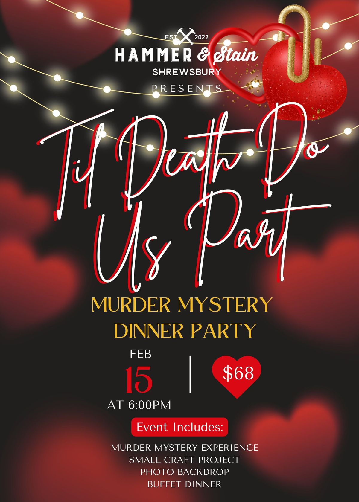 Til Death Do Us Part Murder Mystery Dinner Event