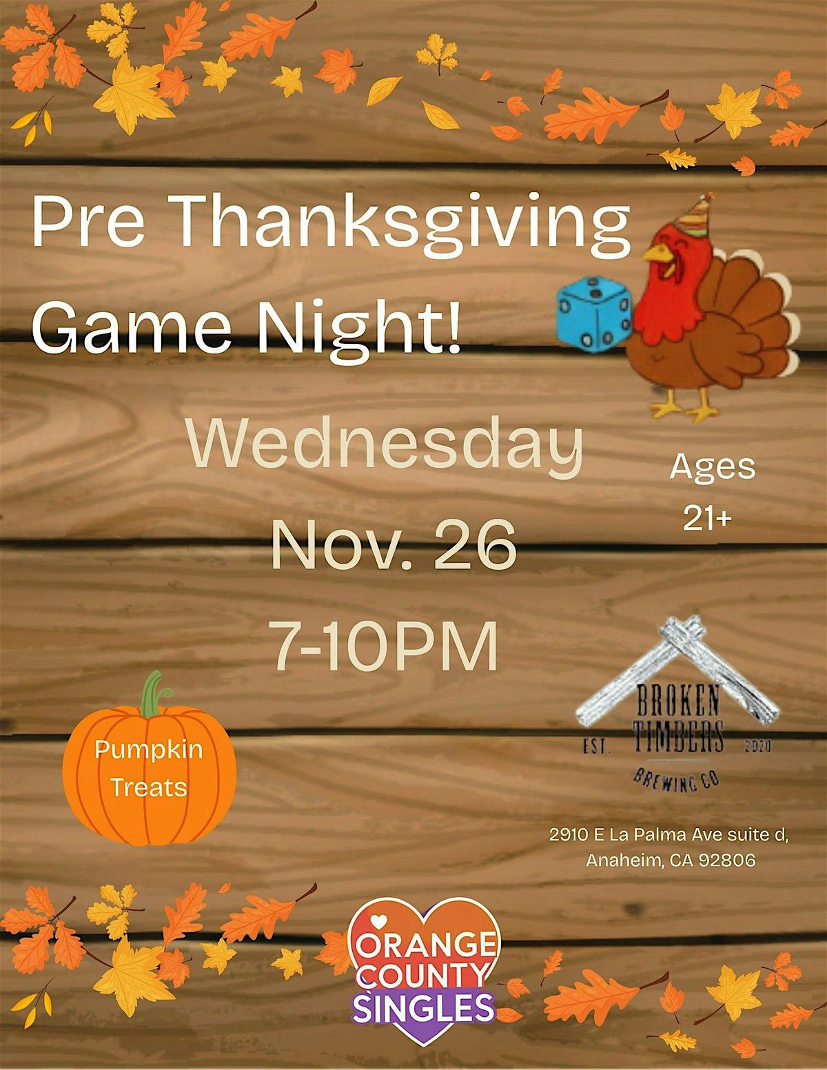 Singles Pre-Thanksgiving Game Night 21+