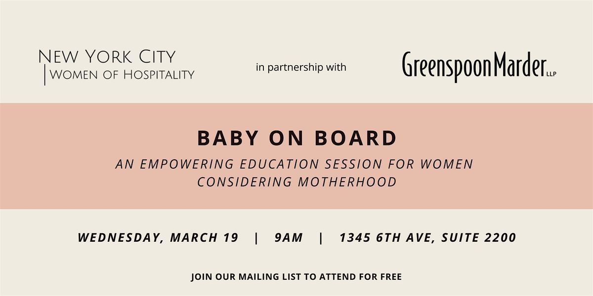 NYC WOH Workshop: Baby on Board