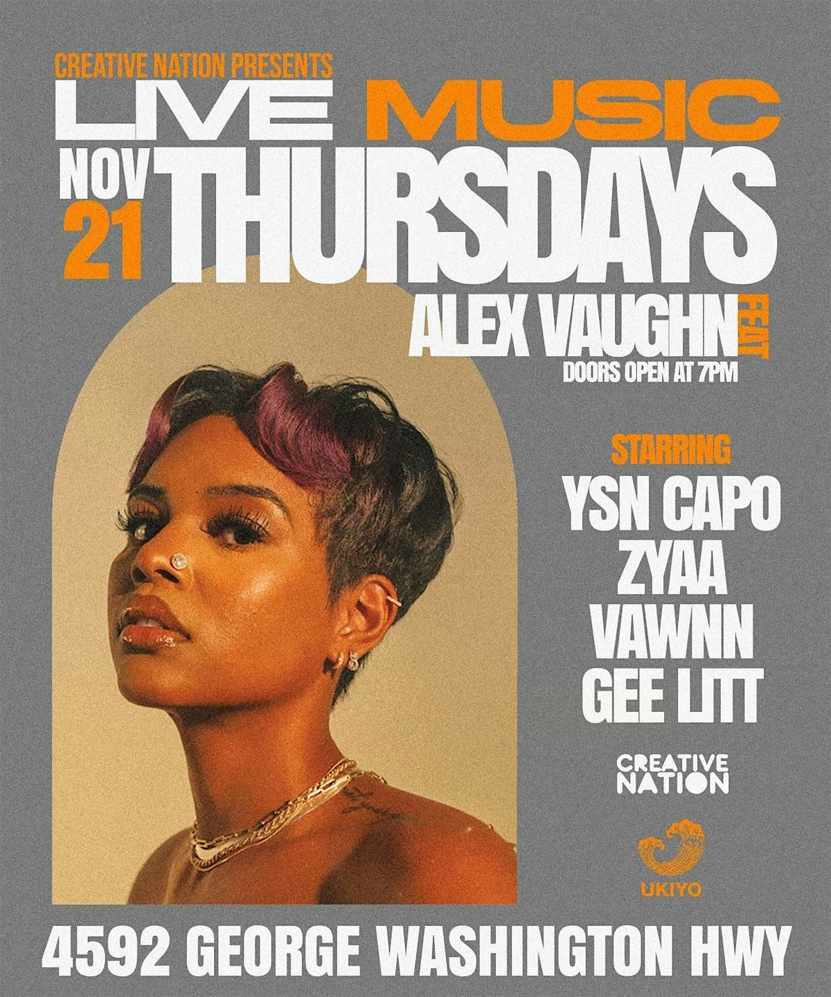 Creative Nation presents Live Music Thursdays Starring Vawnn